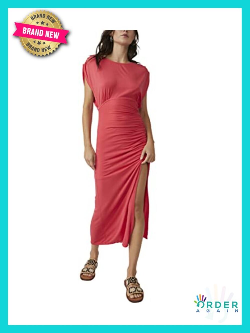 Sleeveless Scoop Neck A-Line Midi Dress - Cotton